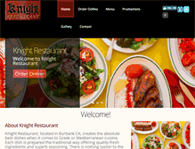 Tablet Screenshot of knightgreekrestaurant.com